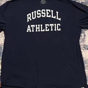 Russell Athletic Men's Dark Blue Long Short Sleeve Tee